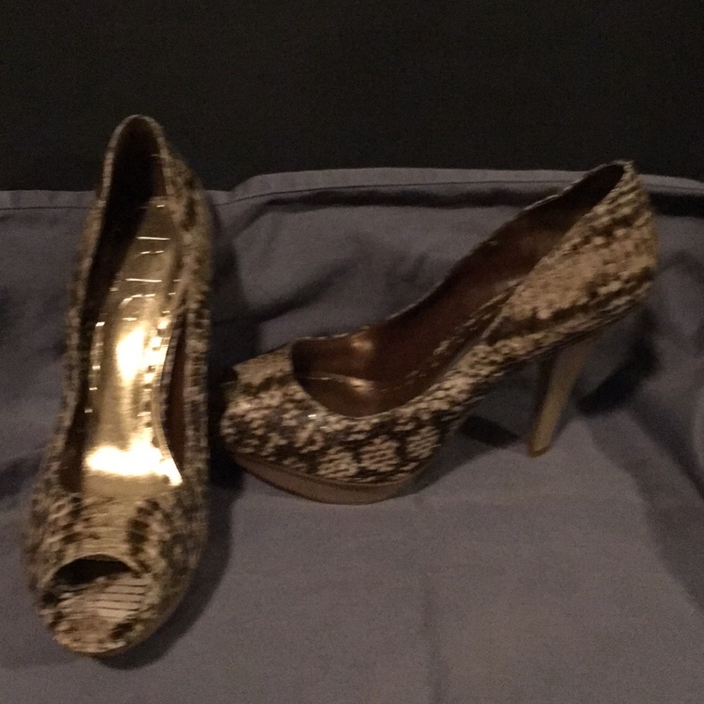 Reptile skin heels